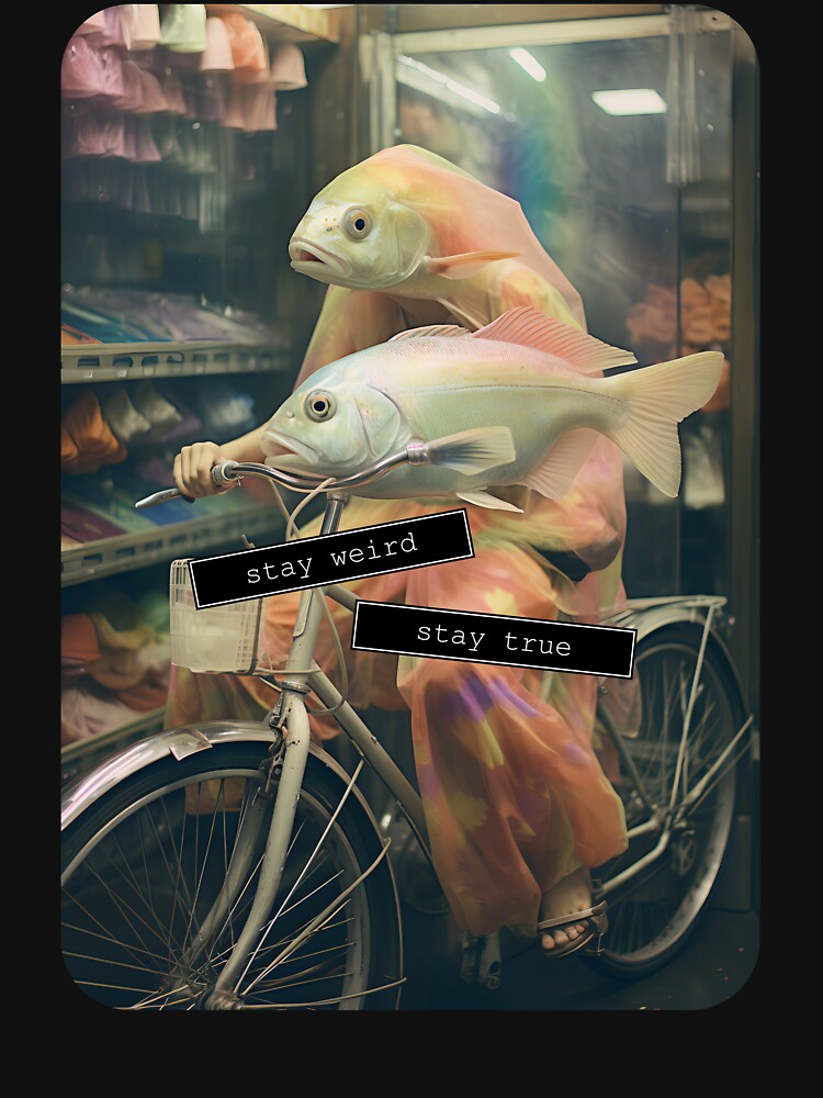 Stay Weird - Stay True - Fish Person in a Supermarket Indie Vintage Photo Art Print by Alcyonian T-Shirts,... (Image 3)