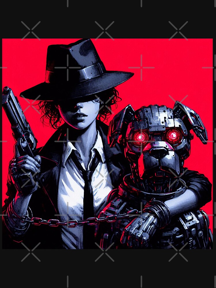 Cyberpunk mafia girl with dog by RESToRAPTOR T-Shirts, Hoodie, Sweatshirt | BlankRebels.com (Image 3)