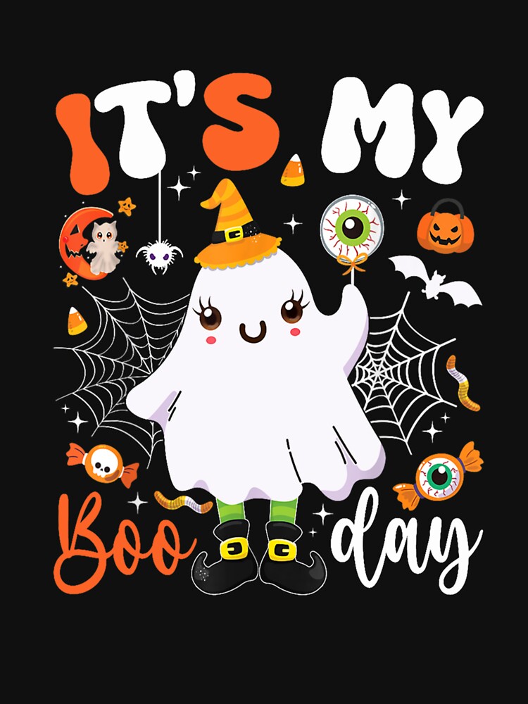 Funny Groovy Cute Boo Day Ghost Halloween Birthday Girls by taaddison50 T-Shirts, Hoodie, Sweatshirt (Image 3)