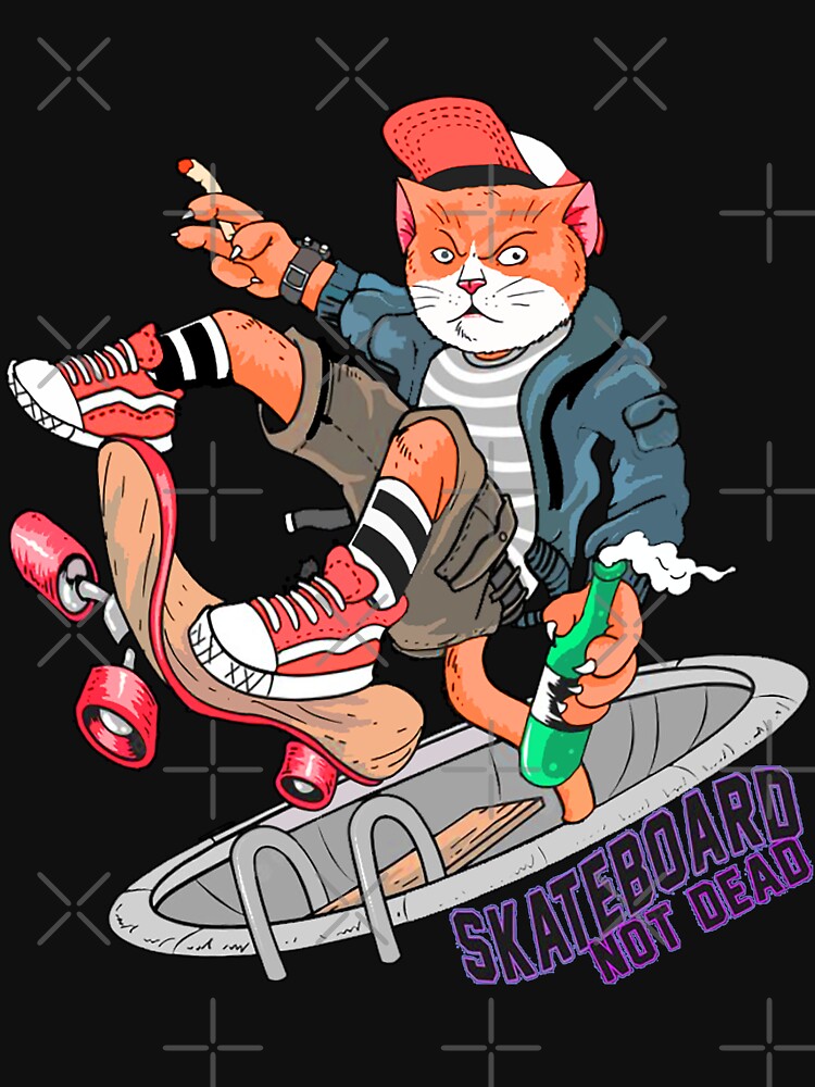 Cat board Skateboard Skater funny art by AssamFT T-Shirts, Hoodie, Sweatshirt | BlankRebels.com (Image 3)