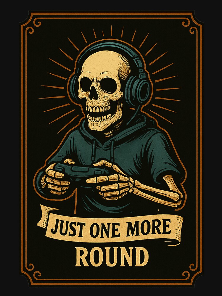 Vintage Skeleton Gamer Hoodie – Retro Gaming Skull Illustration | Gaming T-Shirt Design by Slaivarart Sweatshirt (Image 3)