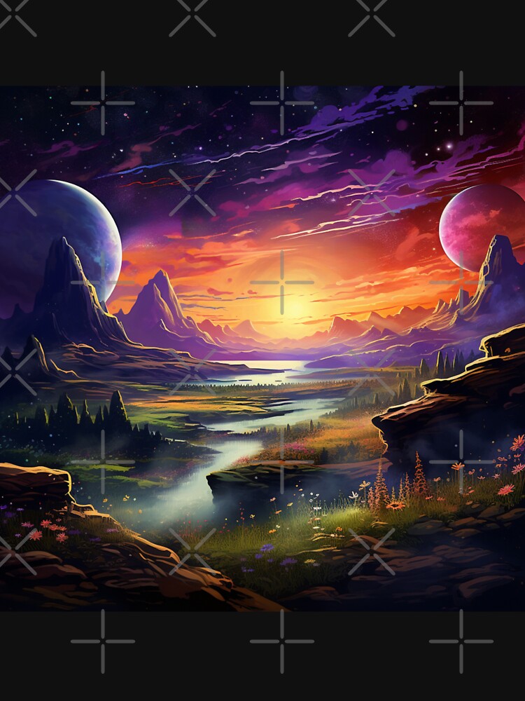 Fantasy Landscape - Planetary Sky by Fantasy Masterpiece T-Shirts, Hoodie, Sweatshirt | BlankRebels.com (Image 3)