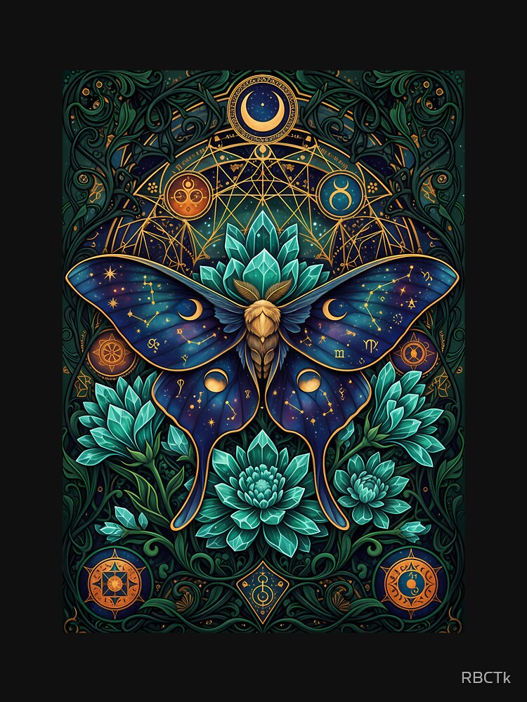 Mystic celestial luna moth maximalist art nouveau by RBCTk T-Shirts, Hoodie, Sweatshirt | BlankRebels.com (Image 3)