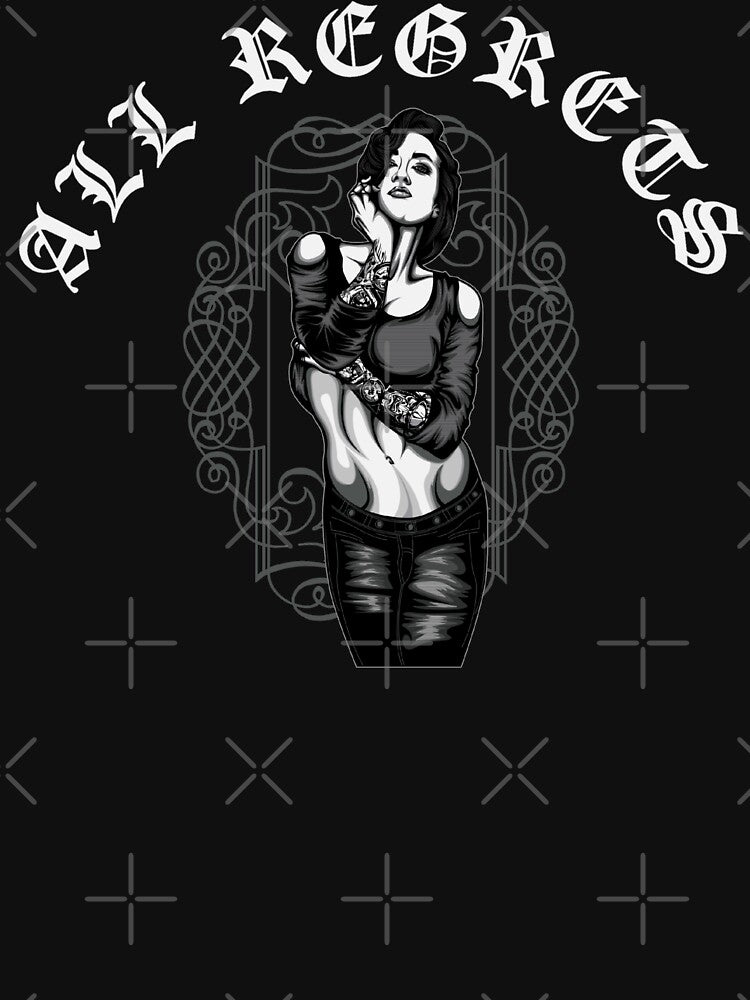 All Regrets Dark Black Goth Girl by darknessjeff86 T-Shirts, Hoodie, Sweatshirt | BlankRebels.com (Image 3)