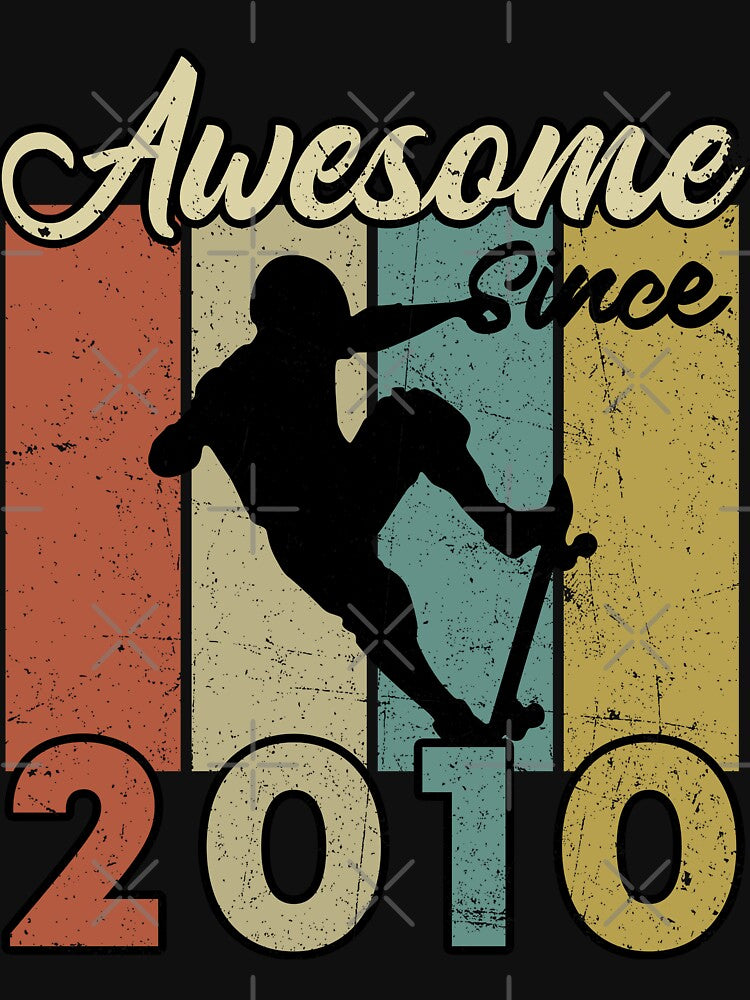 12th Birthday Awesome Since 2010 Skateboard 12 Years Old by TheWildStyle T-Shirts, Hoodie, Sweatshirt (Image 3)