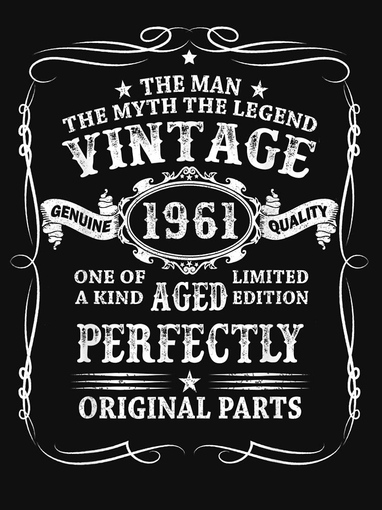 Mens 62 Years Old Gift Vintage 1961 Man Myth Legend 62th Birthday by RahmaniArt T-Shirts, Hoodie, Sweatshirt (Image 3)