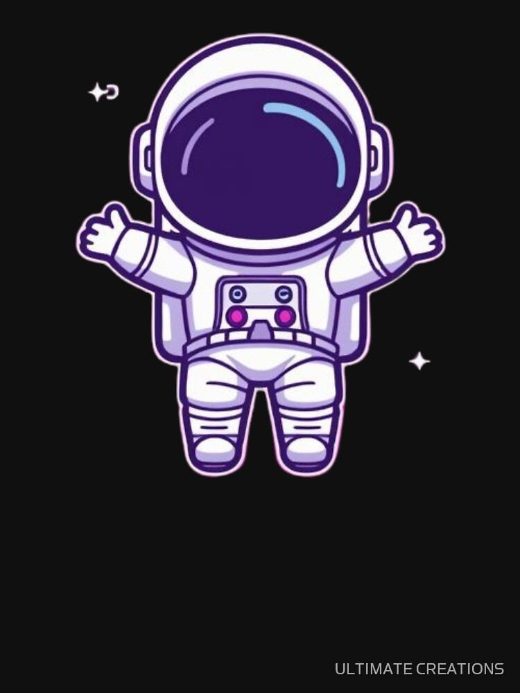 Cute Kawaii Astronaut Waving in Space Stars - Adorable Chibi Spaceman by ULTIMATE CREATIONS T-Shirts, Hoodie,... (Image 3)