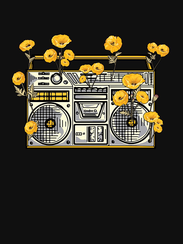 Vintage Radio Flowers Gift Retro Music Plants Hippie by Lenny Stahl T-Shirts, Hoodie, Sweatshirt | BlankRebels.com (Image 3)