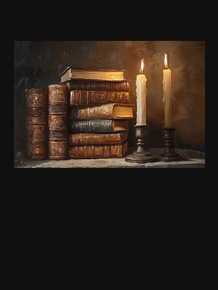 Dark Academia Aesthetic Art: Candlelit Leather Study by bapupa T-Shirts, Hoodie, Sweatshirt | BlankRebels.com (Image 3)