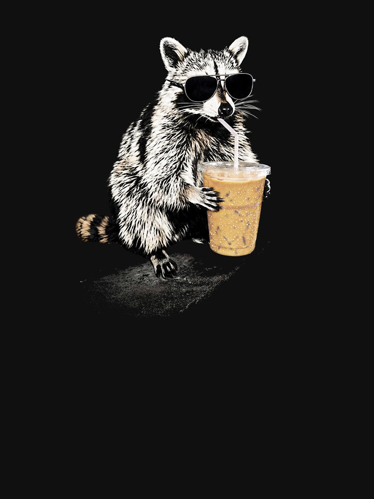 Raccoon Drinking Iced Coffee Funny Animal Meme Coffee Lover Raccoon Shirt Comfort Colors T-Shirts, Hoodie, Sweatshirt