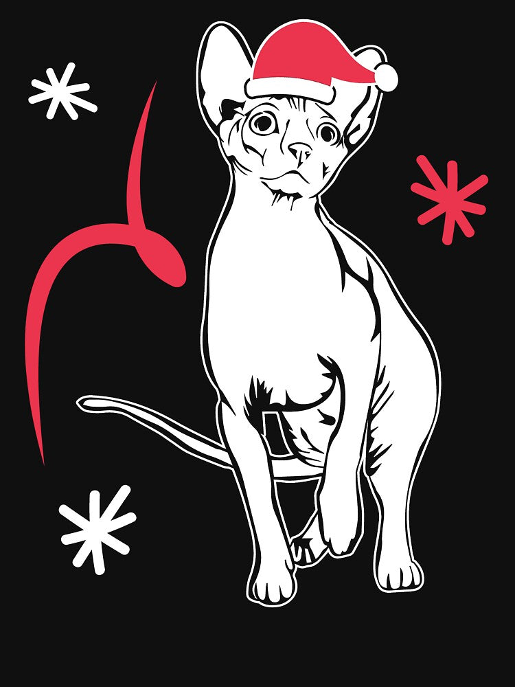 Sphynx Cat - Christmas Santa Sphynx Cat by UnknownArtistt T-Shirts, Hoodie, Sweatshirt | BlankRebels.com (Image 3)