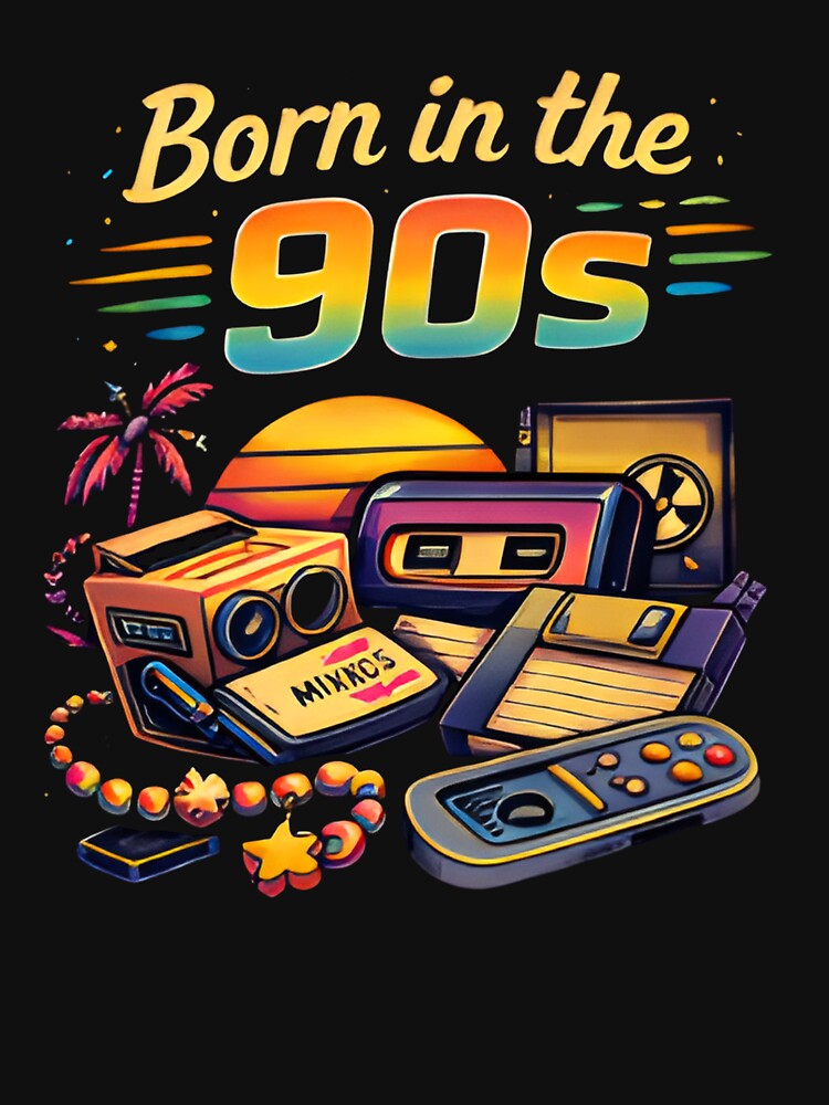 Born in the 90s – Retro Nostalgia Aesthetic Design by OPixStudio T-Shirts, Hoodie, Sweatshirt | BlankRebels.com (Image 3)