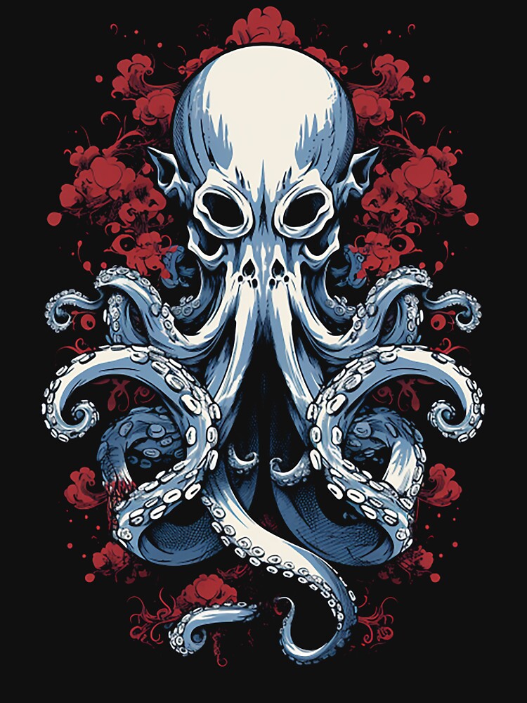 Octopus in red and blue by JansenGS T-Shirts, Hoodie, Sweatshirt | BlankRebels.com (Image 3)