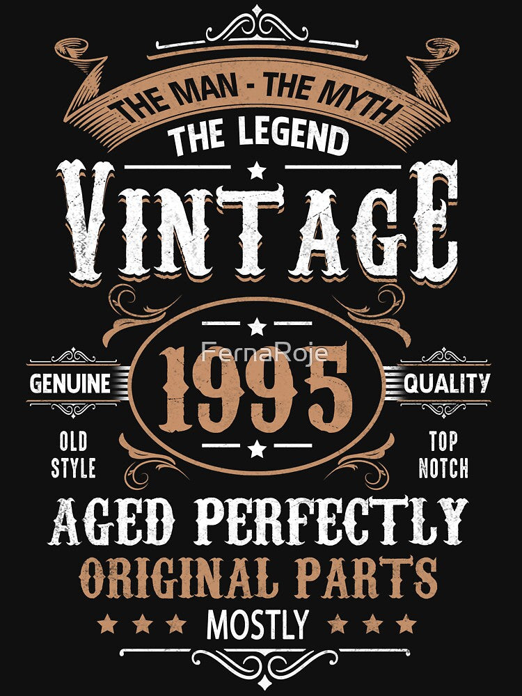 30th Birthday Vintage 1995 Man Myth Legend Retro Birthday Gift by FernaRoje T-Shirts, Hoodie, Sweatshirt (Image 3)