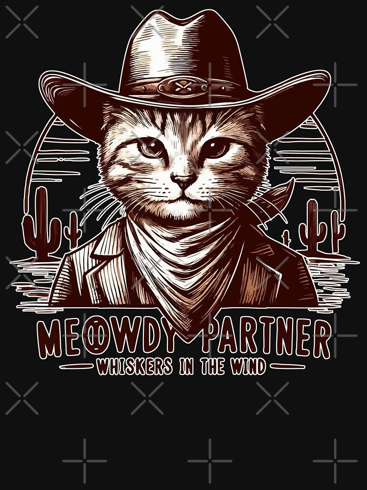 Meowdy Partner Whiskers in the Wind Cat Vintage by TomFrontierArt T-Shirts, Hoodie, Sweatshirt | BlankRebels.com (Image 3)