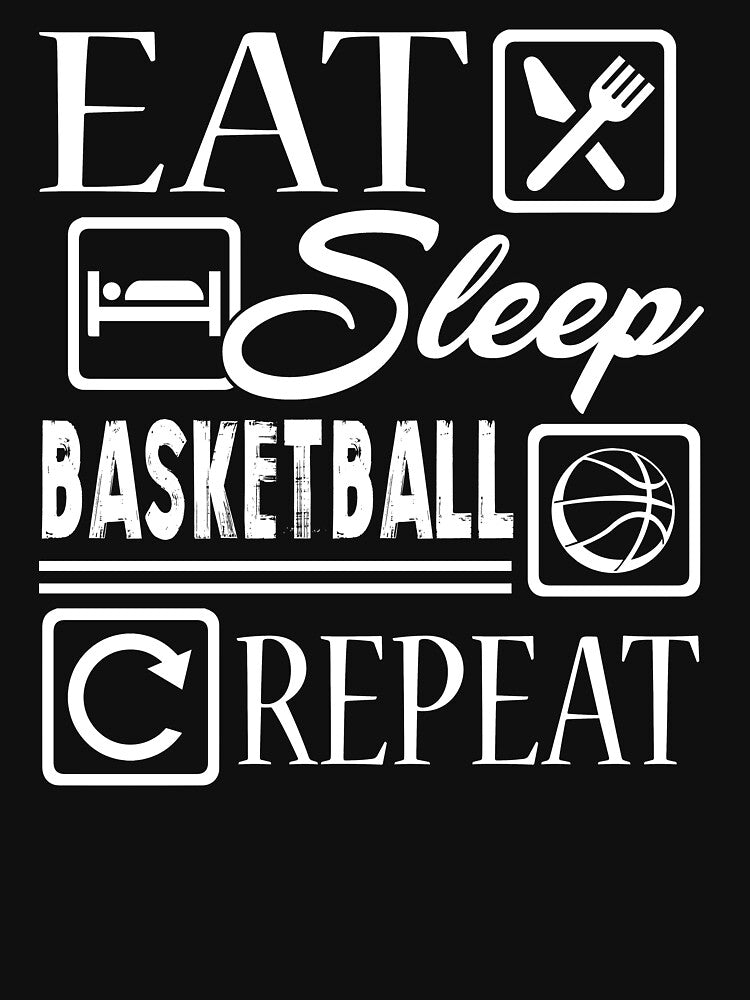 Eat Sleep Basketball And Repeat by UnknownArtistt T-Shirts, Hoodie, Sweatshirt | BlankRebels.com (Image 3)