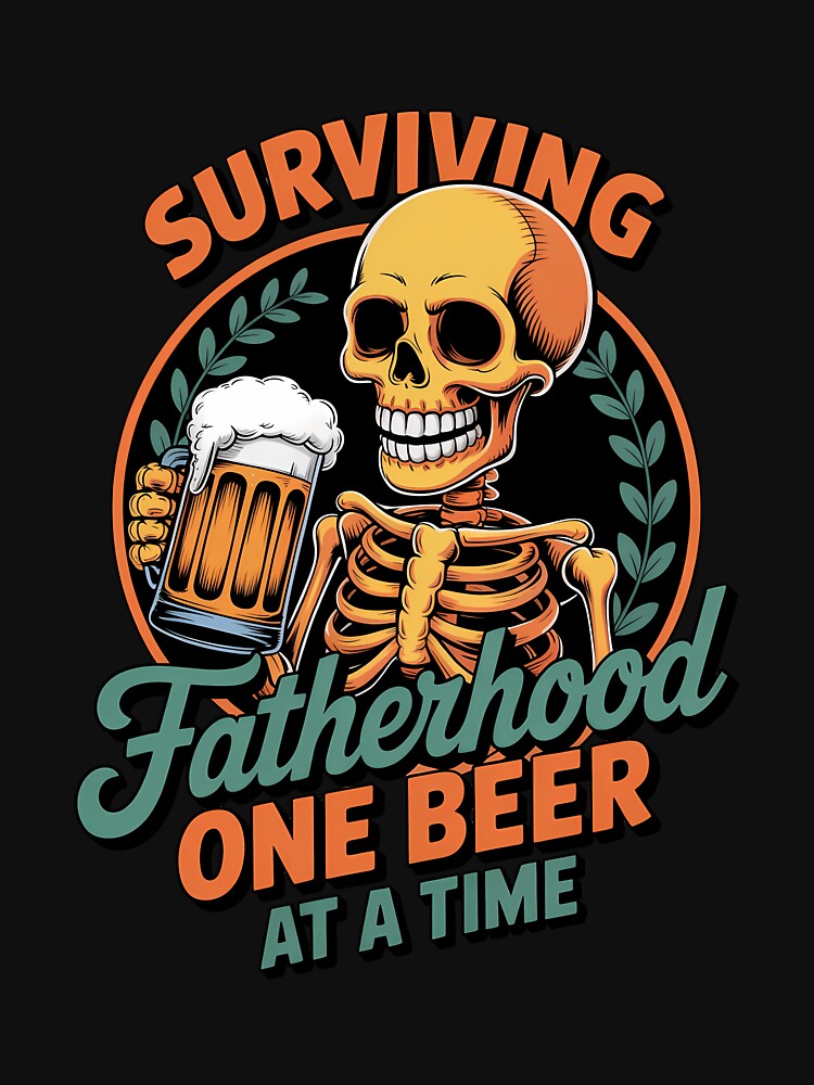 Surviving Fatherhood One Beer At A Time Drinking Fathers Day by EllenJast T-Shirts, Hoodie, Sweatshirt (Image 3)