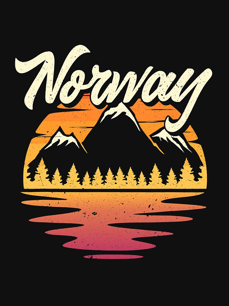 Vintage Norway Sunset Mountains River by SkyCloudBlue T-Shirts, Hoodie, Sweatshirt | BlankRebels.com (Image 3)