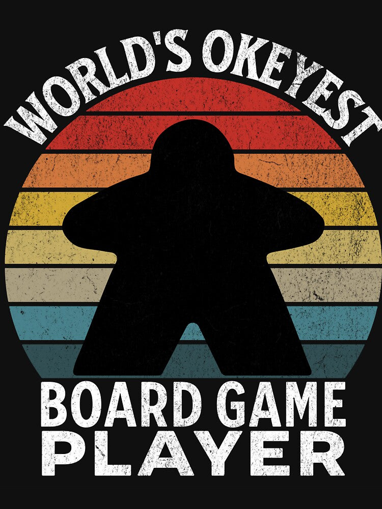 Vintage Sunset: World's Okeyest Board Game Player. Board Gamer by Zanda-Nerd-Shop T-Shirts, Hoodie, Sweatshirt (Image 3)