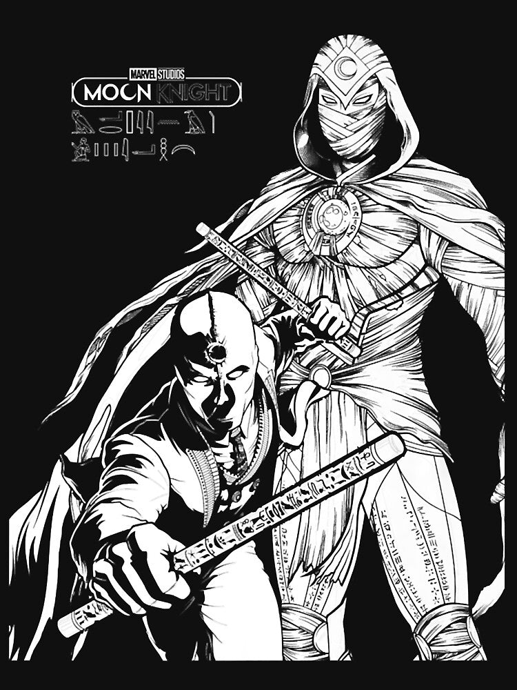 Moon Knights Duo Line Art Poster by ElionaRiba