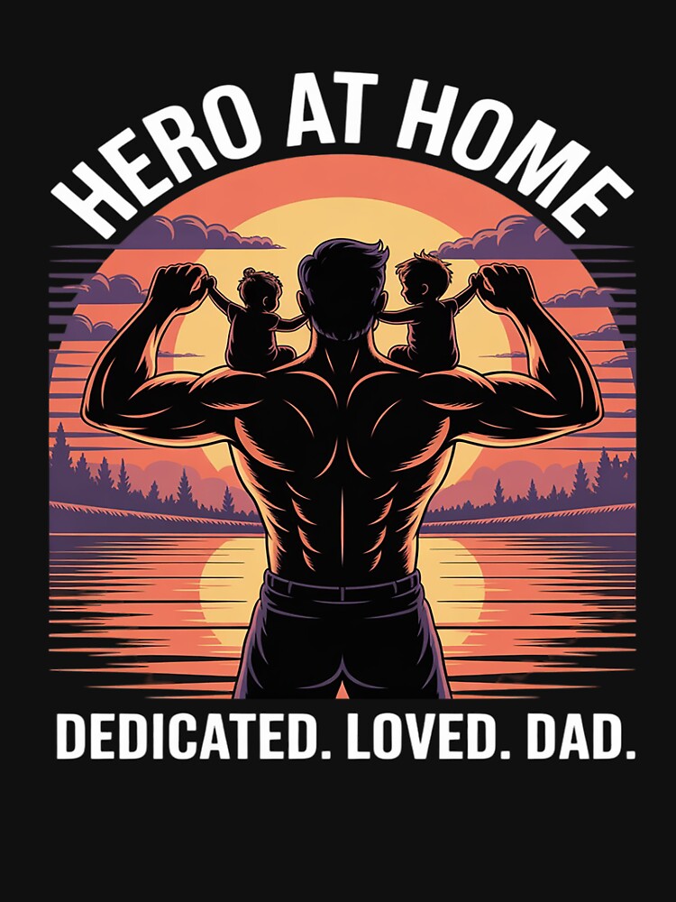 Dedicated Loved, Patriotic Father's Day, Hero At Home Dad by Jadiantukora T-Shirts, Hoodie, Sweatshirt (Image 3)