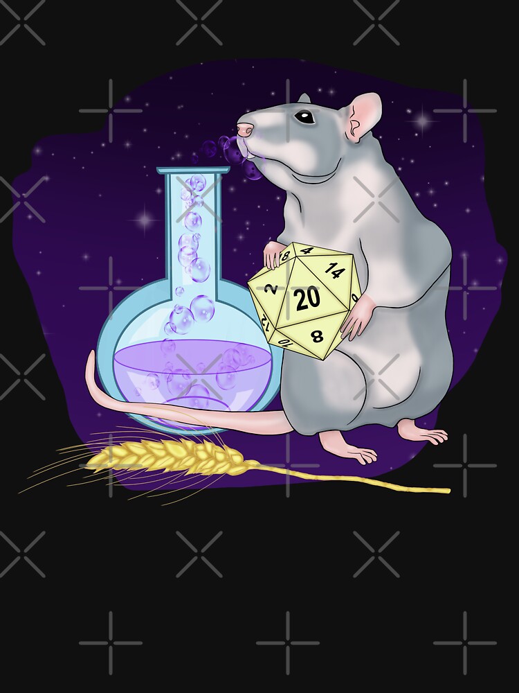 Rat with a magic potion. Rat with a magic potion. Critical Hit. Starry sky. by KateQR T-Shirts, Hoodie, Sweatshirt (Image 3)
