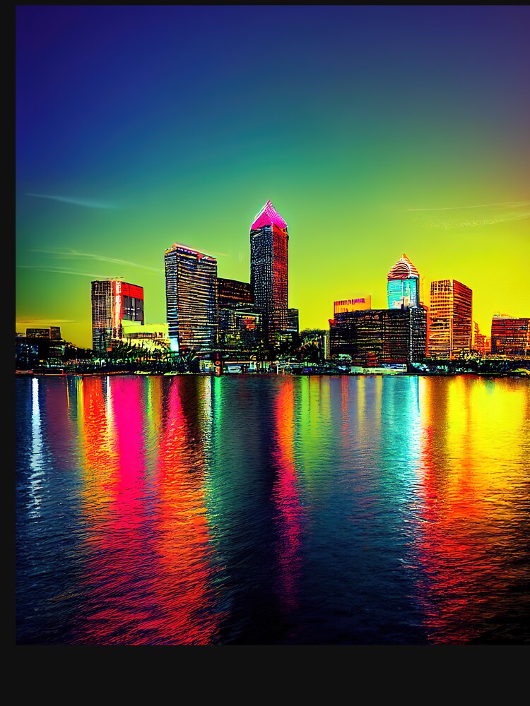 Tampa Bay Florida Neon Vaporwave by ComicsFactory T-Shirts, Hoodie, Sweatshirt | BlankRebels.com (Image 3)