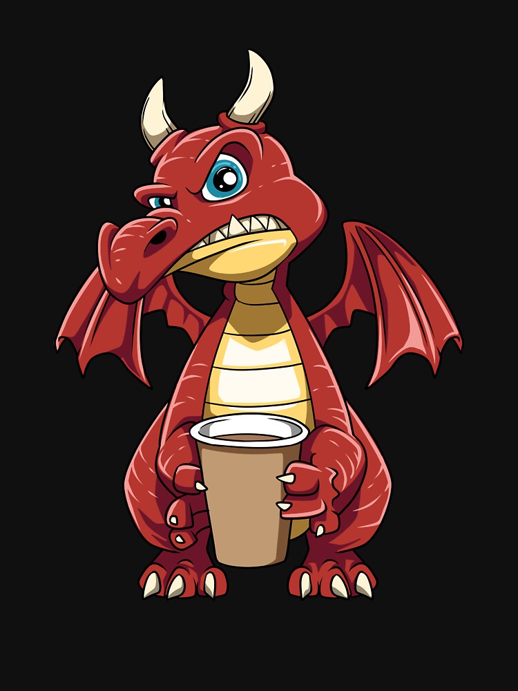 Funny Angry Dragon Coffee Lover Hate Morning Fantasy Animal by melomedia T-Shirts, Hoodie, Sweatshirt (Image 3)