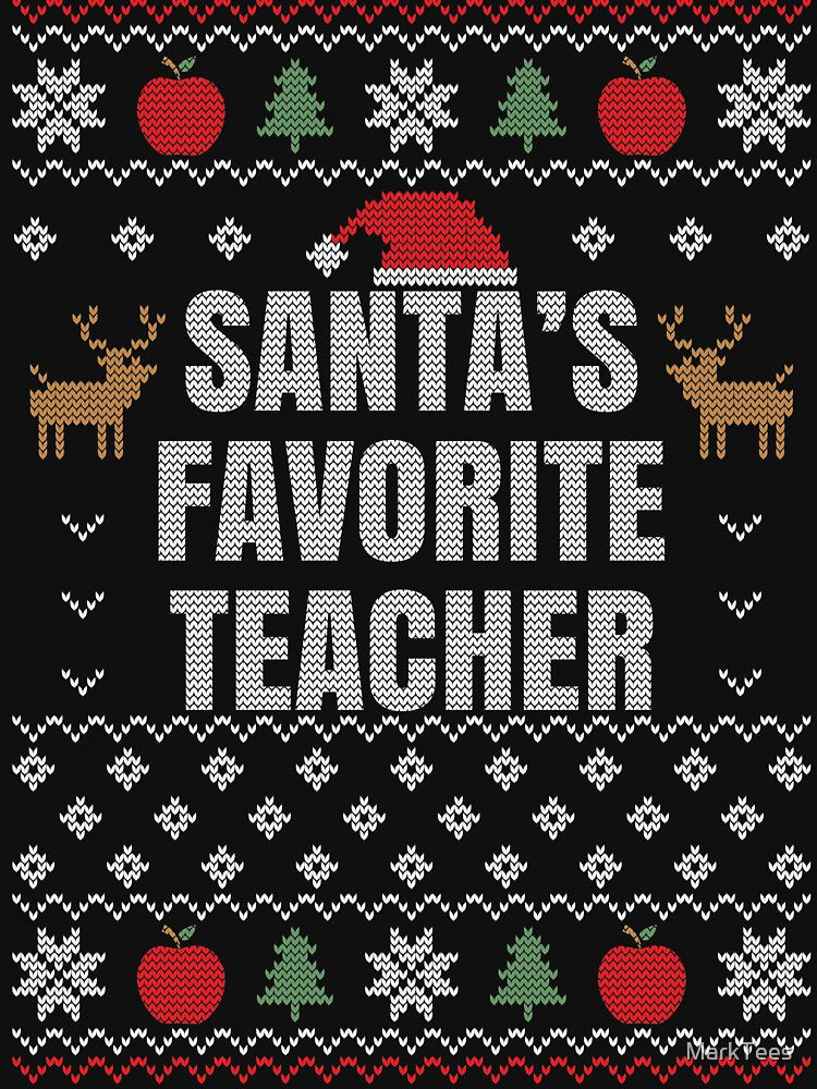 Santa's Favorite Teacher by MarkTees T-Shirts, Hoodie, Sweatshirt | BlankRebels.com (Image 3)