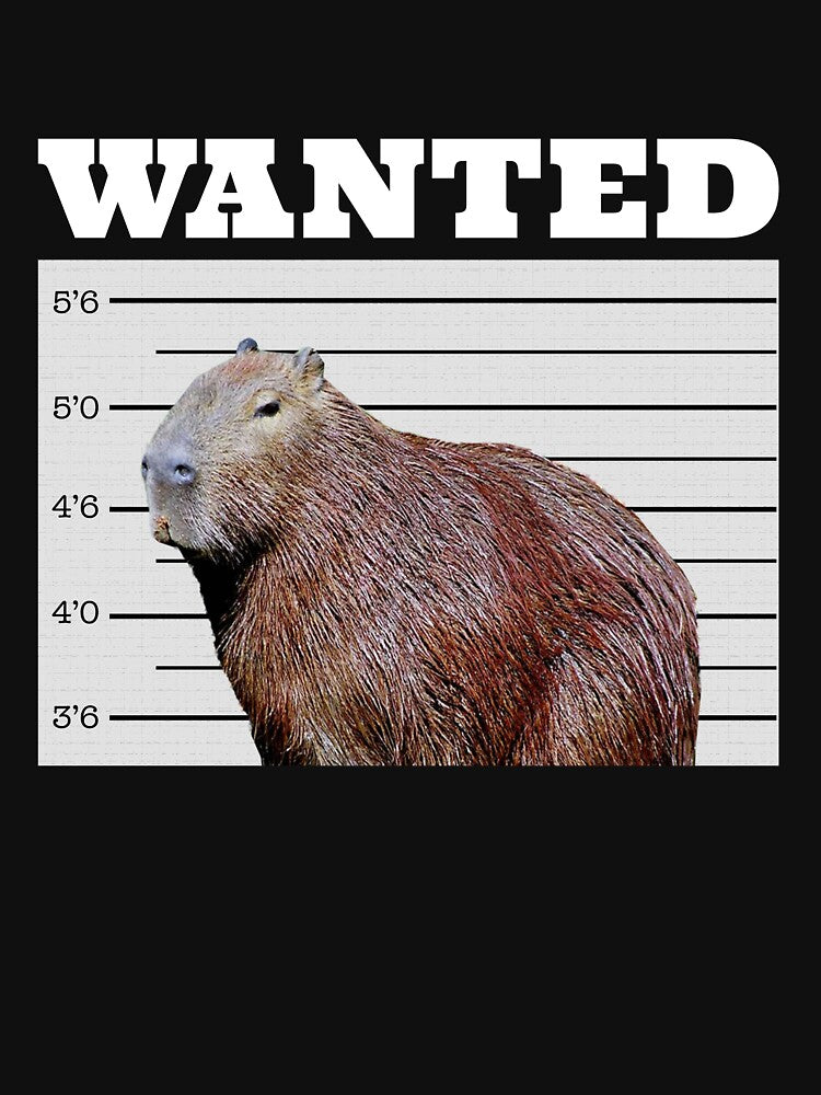 Capybara Wanted Poster Animal Lover Capybara Gear by DynamicDesign