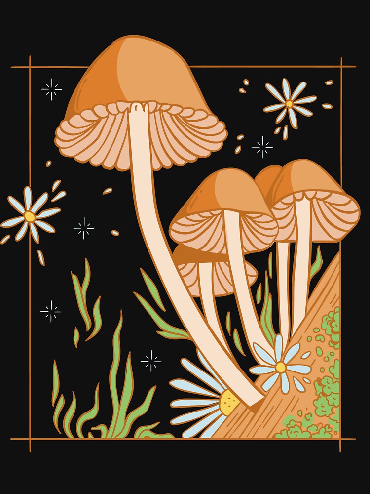 Hippie Clothes for Women Men 70's Mushroom Garden 60's Design 420 Clothing by Teez-Me T-Shirts, Hoodie, Sweatshirt (Image 3)