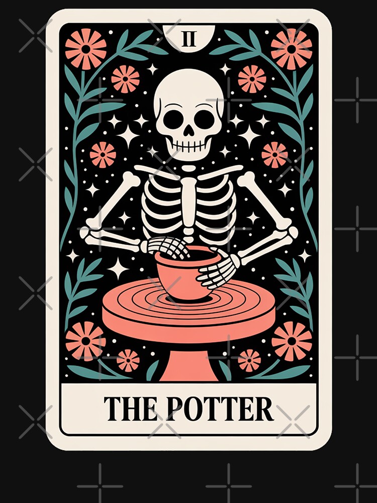 The Potter Skeleton Making Pottery Tarot Card Design by Blok45 T-Shirts, Hoodie, Sweatshirt | BlankRebels.com (Image 3)