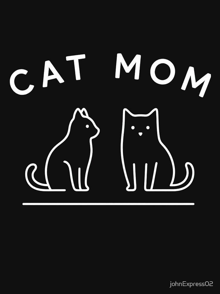 Cat Mom Minimalist Line Art Shirt – Cute Simple Kitty Outline Design by johnExpress02 Hoodie, Sweatshirt (Image 3)