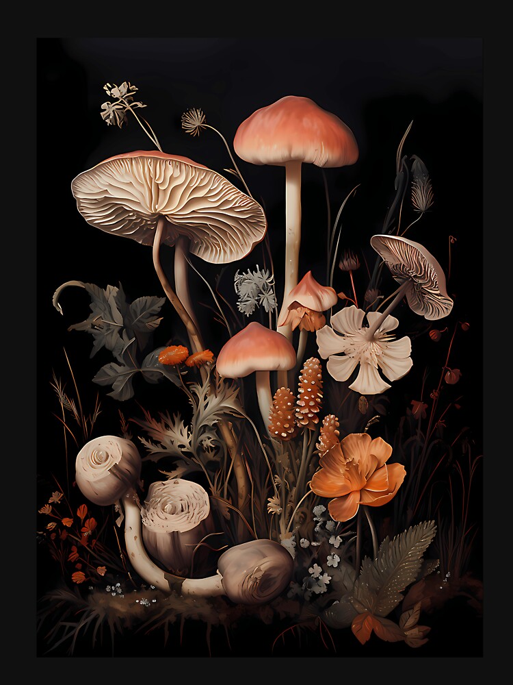 Psychedelic Dark Academia Mushrooms by frijazede36 T-Shirts, Hoodie, Sweatshirt | BlankRebels.com (Image 3)