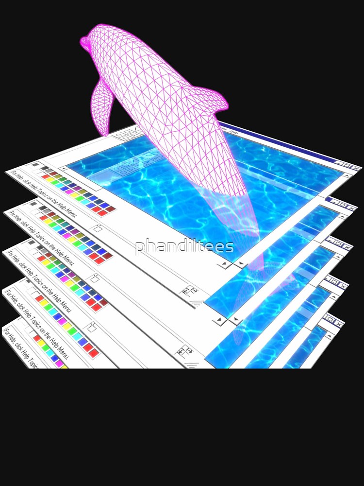 Vaporwave Dolphin! by DoodleDashCollective T-Shirts, Hoodie, Sweatshirt | BlankRebels.com (Image 3)