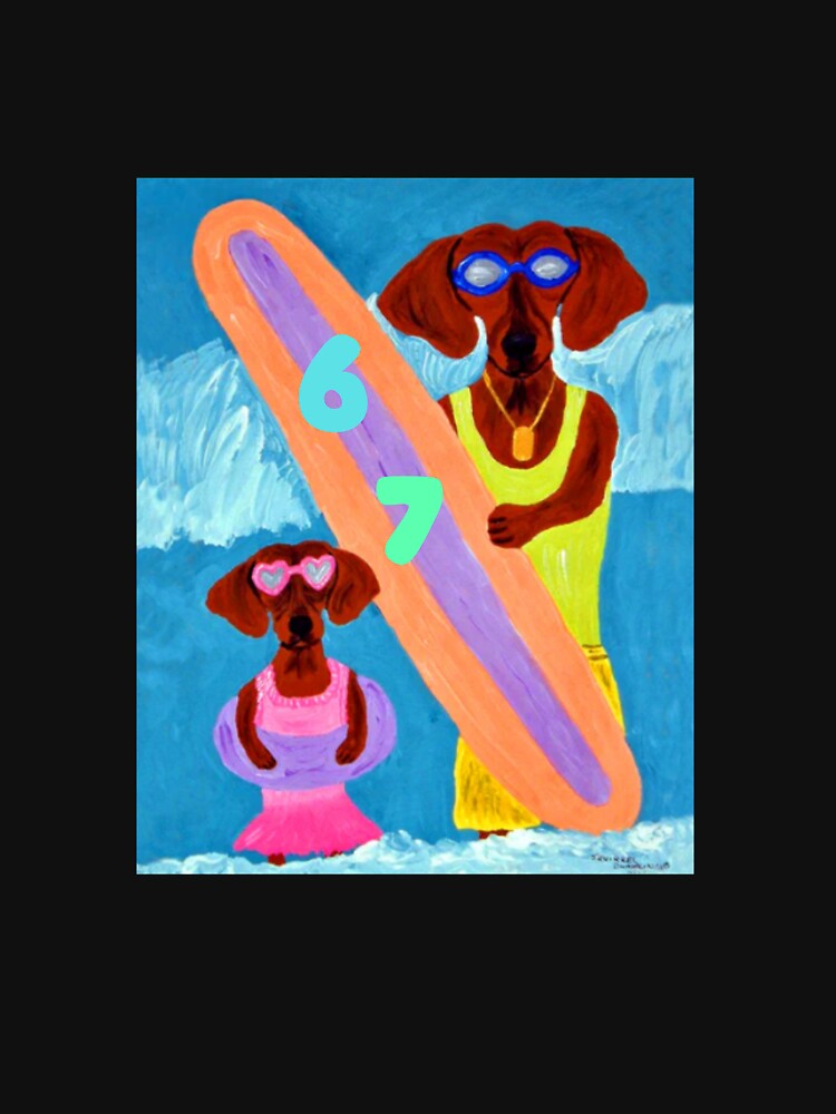 6 7 Dachshund and Pup Surfers by Squirreldumplings