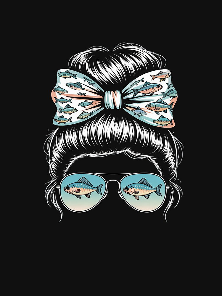Fishing mom life Messy Bun Mom Fishing Mom by Silicula T-Shirts, Hoodie, Sweatshirt | BlankRebels.com (Image 3)