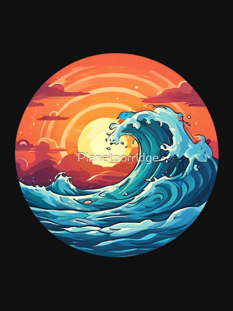 Sunset Ocean Wave by Planetporridge T-Shirts, Hoodie, Sweatshirt | BlankRebels.com (Image 3)