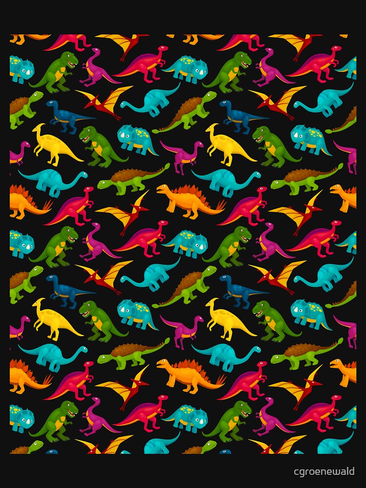 Cute Multi Colored Dinosaur Pattern by cgroenewald T-Shirts, Hoodie, Sweatshirt | BlankRebels.com (Image 3)