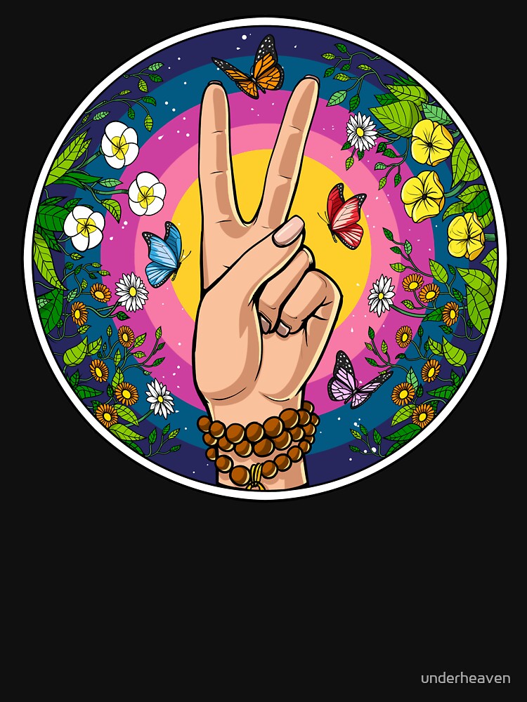 Hippie Peace Sign by underheaven T-Shirts, Hoodie, Sweatshirt | BlankRebels.com (Image 3)