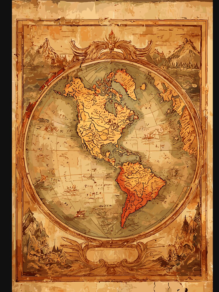Old World Antique Map Light Academia by bapupa T-Shirts, Hoodie, Sweatshirt | BlankRebels.com (Image 3)
