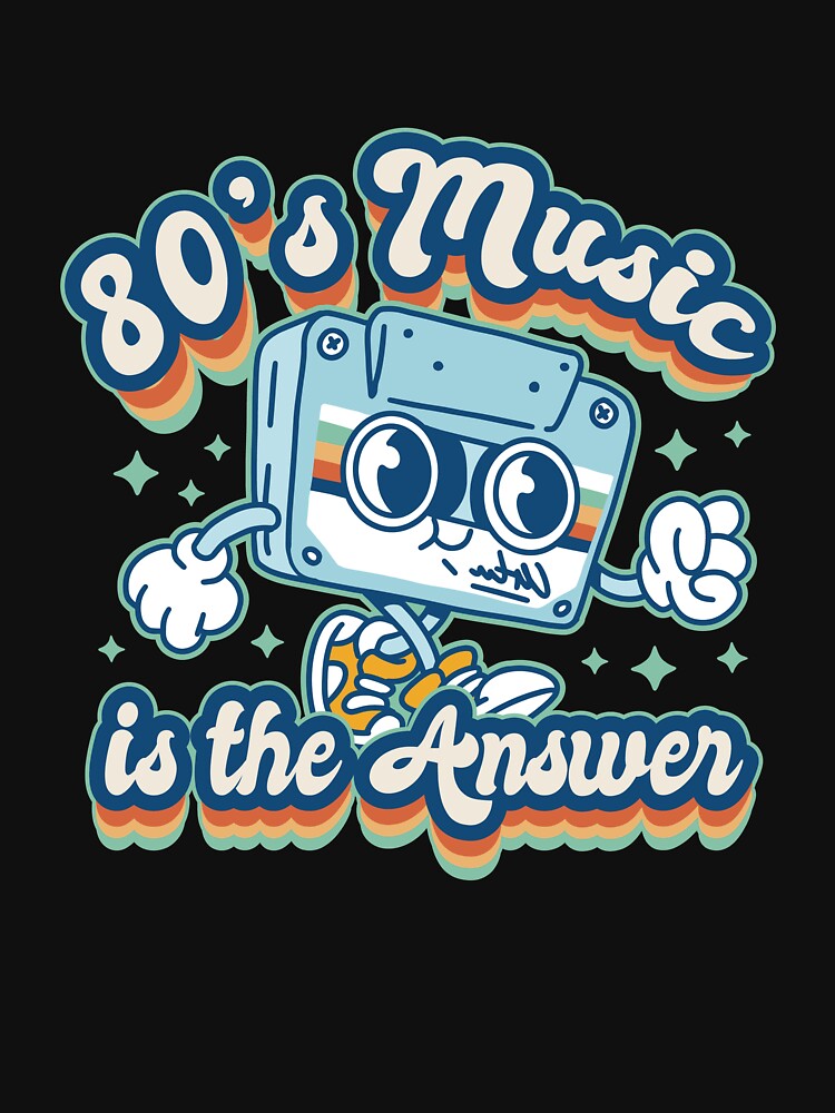 Retro 80's Music Cassette - Cartoon Style with Fun Quote by TurtleDojo T-Shirts, Hoodie, Sweatshirt (Image 3)