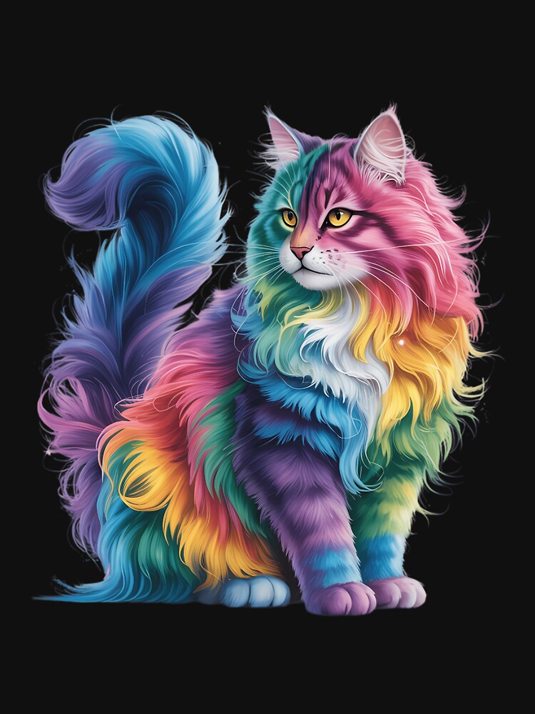 Cat Colourful Watercolour Cat by Morphologiona