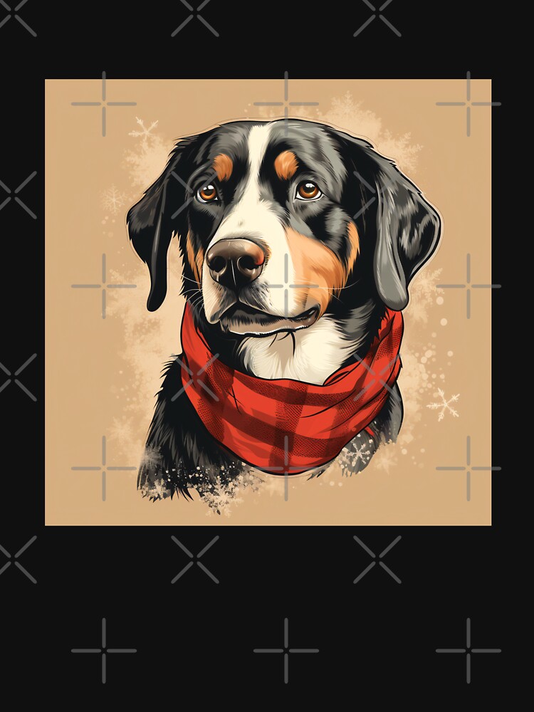 Entlebucher Mountain Christmas Plaid Watercolor by rafaeltto T-Shirts, Hoodie, Sweatshirt | BlankRebels.com (Image 3)