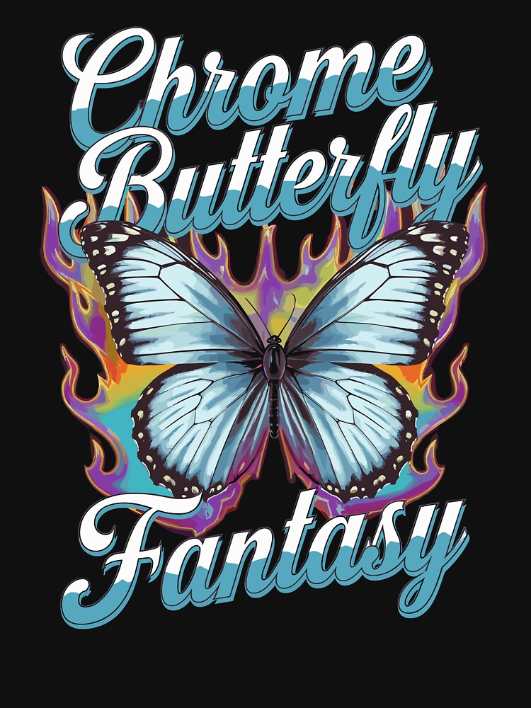 Chrome Butterfly Fantasy – Y2K Aesthetic Design by ArtByRawan T-Shirts, Hoodie, Sweatshirt | BlankRebels.com (Image 3)