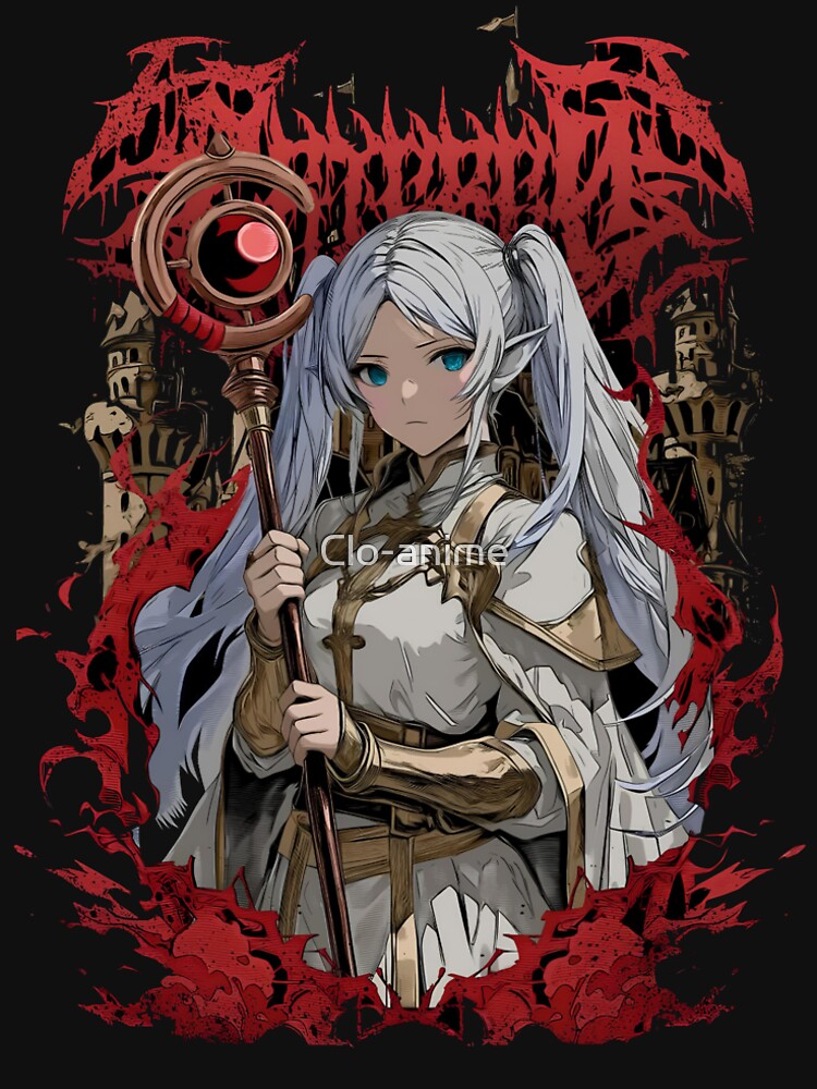 Dark Elf Mage Anime Art – Fantasy Magic Staff Aesthetic Design by Cloanime Art T-Shirts, Hoodie, Sweatshirt (Image 2)