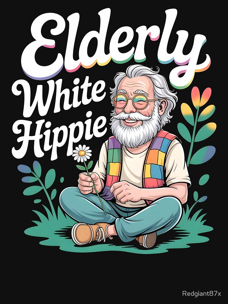Elderly White Hippie by Redgiant87x T-Shirts, Hoodie, Sweatshirt | BlankRebels.com (Image 3)