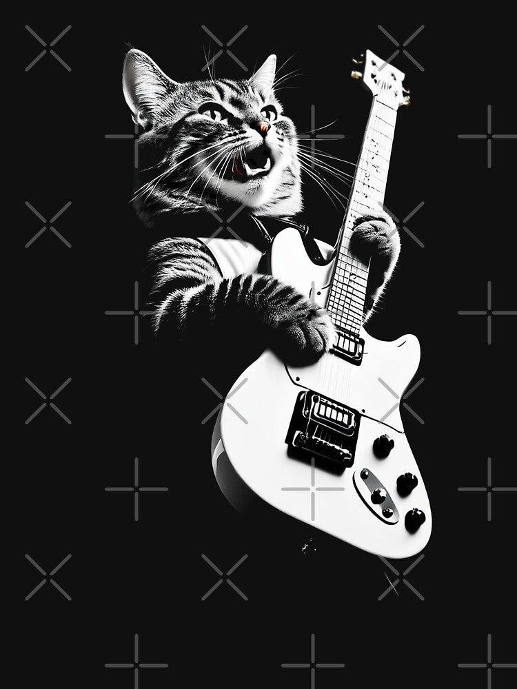 Cat Playing Heavy Metal Guitar,rock cat playing guitar by PATTERN-ZART T-Shirts, Hoodie, Sweatshirt (Image 3)
