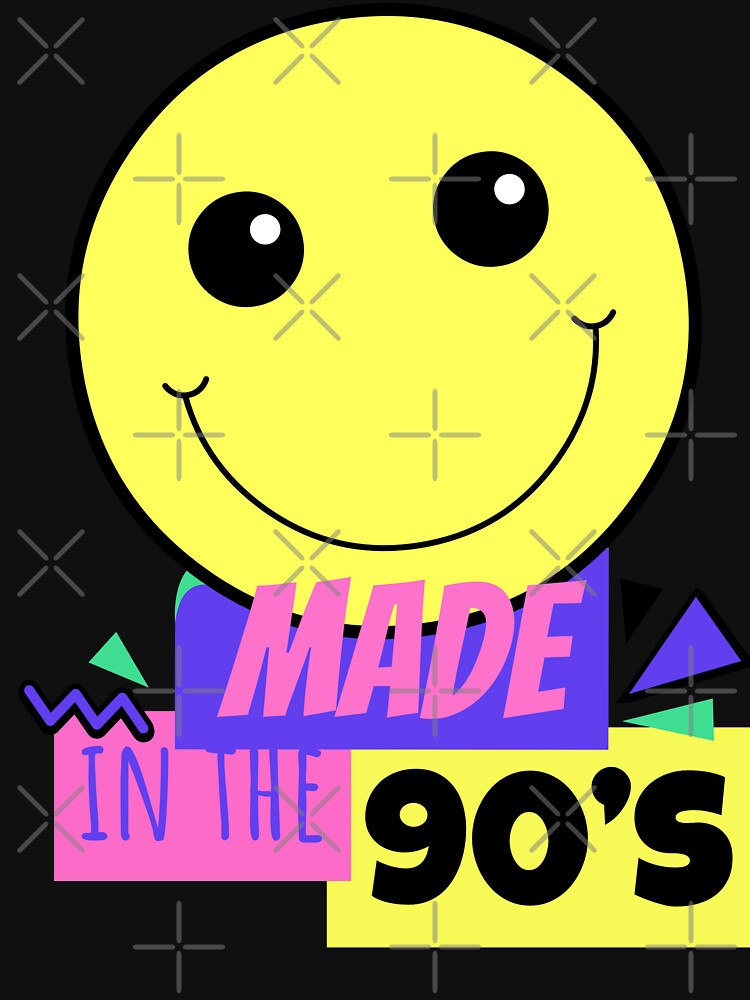 Made In the 90's -  Old School 90s Design - smiley 90's Face by onjcdesign T-Shirts, Hoodie, Sweatshirt (Image 3)