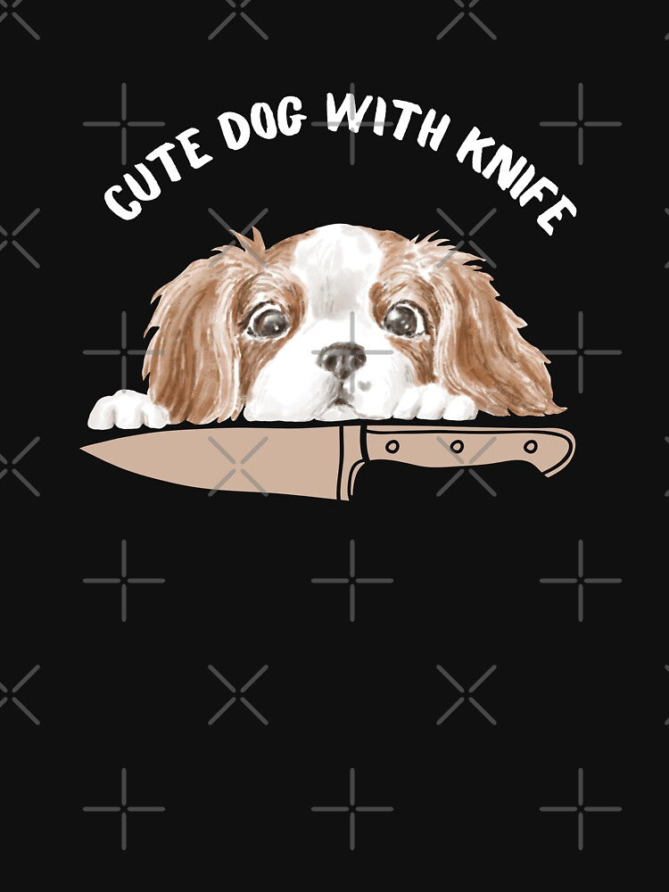 Cute Dog with Knife by GorinART T-Shirts, Hoodie, Sweatshirt | BlankRebels.com (Image 3)